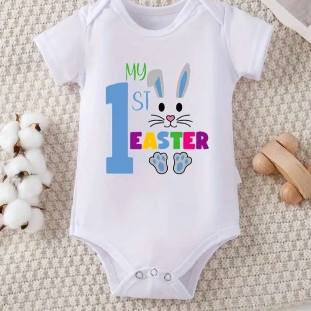 🐰🌼 Small Baby’s First Easter Basket – Vintage Booties Set 🌼My First Easter Onsie